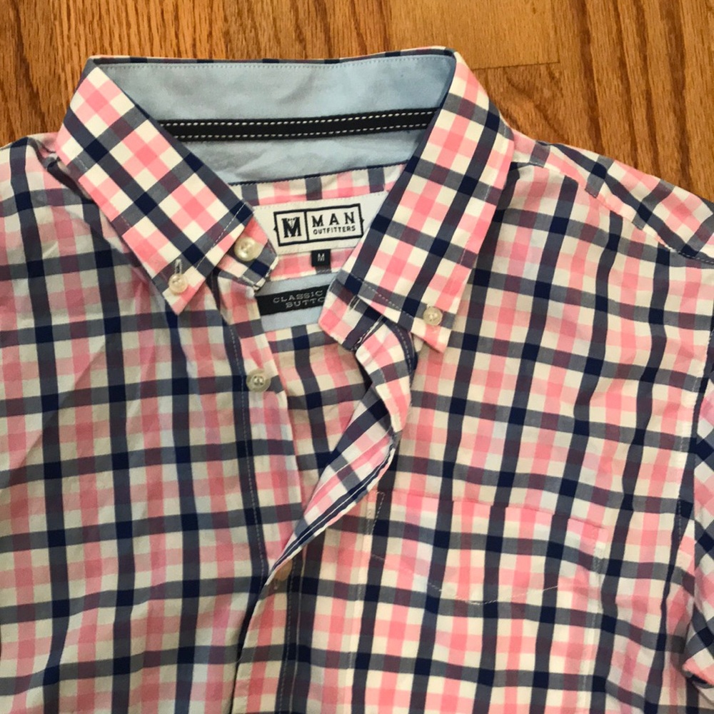 Patterned Button Down Shirt Size Medium - image 2